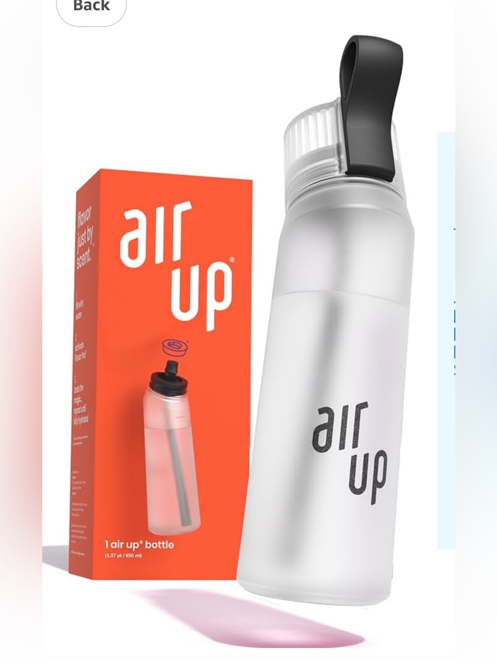 New sealed box air up pearl white water bottle 22 oz with unopened 5 flavor pods